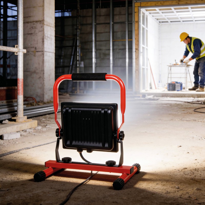 Luz de trabajo LED SMD WAINGRO 50W con soporte de tierra y cable de 2m IP65