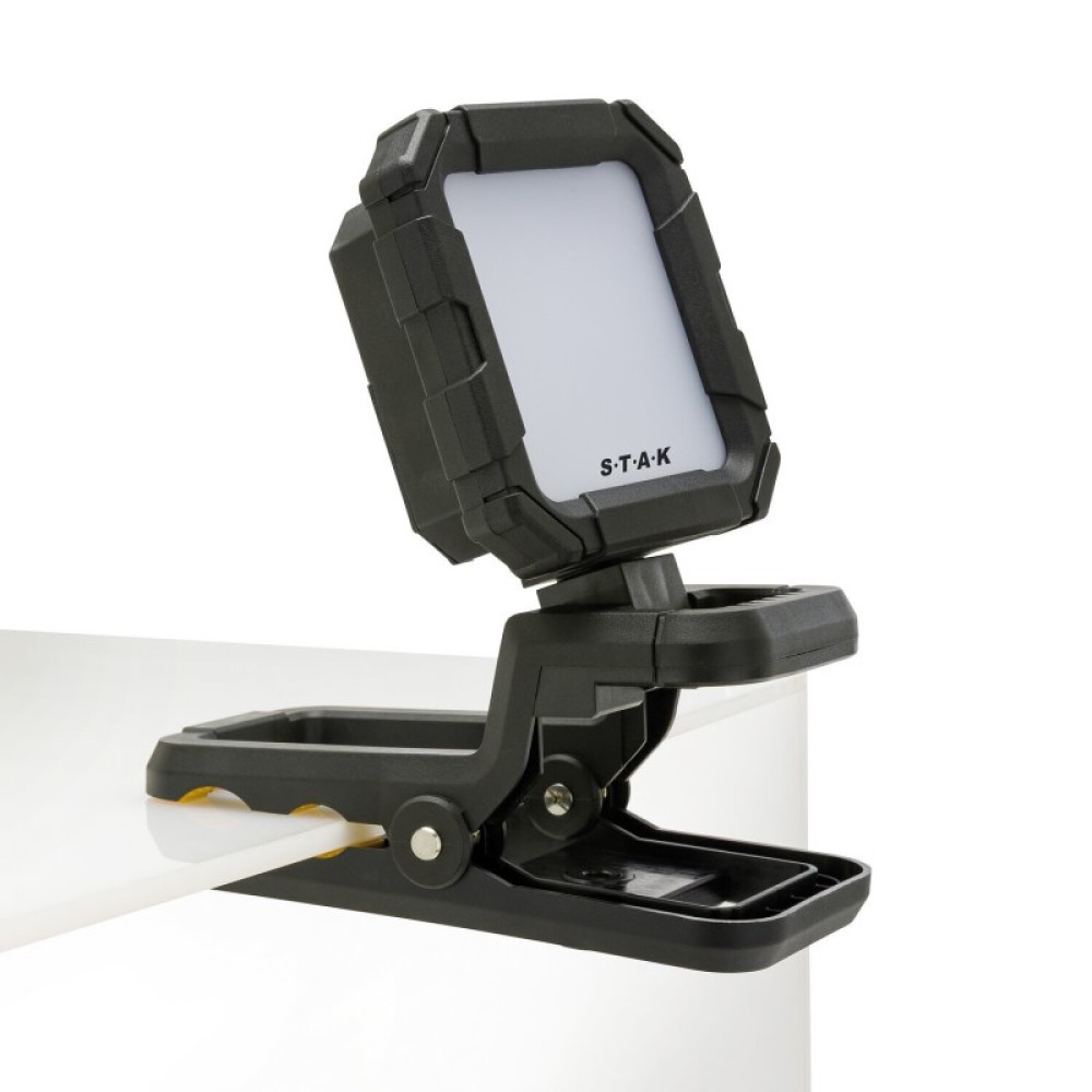 Lámpara de trabajo recargable JAWS 10W con abrazadera superfuerte 1000lm, imán y gancho.