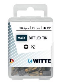 5 Puntas en cajita de plástico largo 25 mm (PZ 1 BITFLEX TIN)