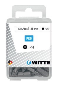 5 Puntas en cajita de plástico largo 25 mm (PH 0)