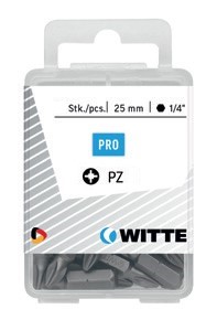 5 Puntas en cajita de plástico largo 25 mm (PZ 0)