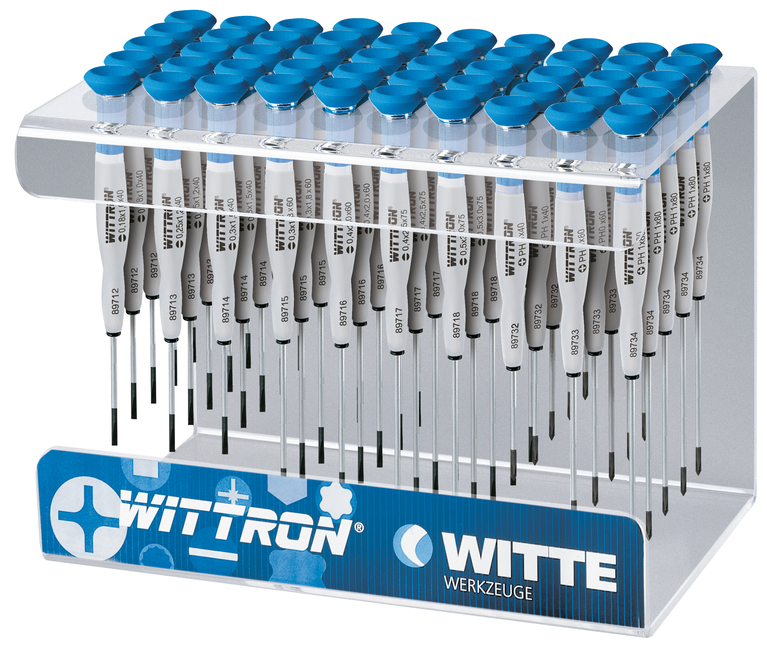 Expositor metacrilato de sobremesa y de colgar Wittron (50 piezas)