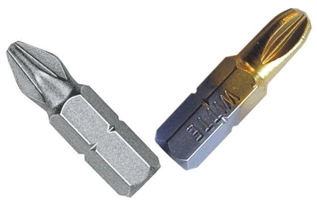 10 Puntas en blister perforado largo 25 mm (PZ2 TIN)