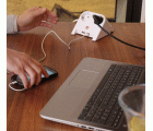 Base de tomas múltiples de sobremesa con 2 tomas y 2 puertos USB