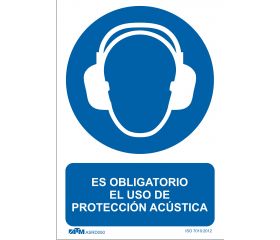 Señal obligatorio el uso de protección acústica PVC Glasspack