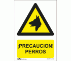 Señal peligro cuidado con el perro PVC Glasspack