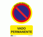 Señal de vado permanente PVC Glasspack