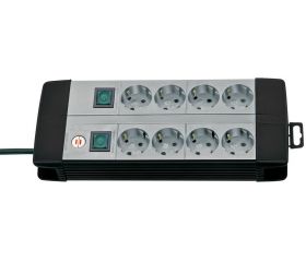 Base de tomas múltiples Premium-Line Technics con varios interruptores y disposición especial de los enchufes