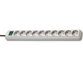 Base de tomas múltiples Eco-Line gris claro con interruptor