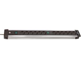 Base múltiple Premium-Alu-Line Technics con 2 y 3 interruptores (12 tomas)