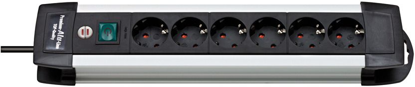 Base múltiple Premium-Alu-Line (6 tomas)