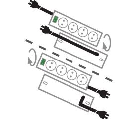 Base de tomas múltiples Primera-Line color plata con distancia extra entre los enchufes