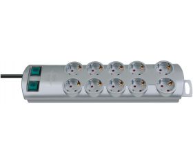 Base de tomas múltiples Primera-Line color plata con distancia extra entre los enchufes