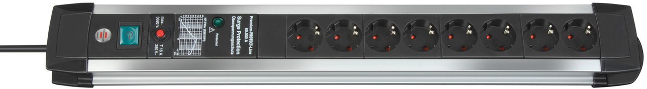 Base múltiple con protección contra sobretensión Premium-Protect-Line (8 tomas)