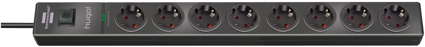 Base múltiple con protección contra sobretensión hugo! antracita (8 tomas)