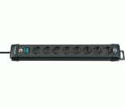 Base múltiple Premium-Line negra con varias posibilidad de instalación y fijación (8 tomas)