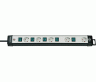 Base de tomas múltiples Premium-Line Technics con varios interruptores y disposición especial de los enchufes
