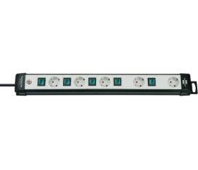 Base múltiple Premium-Line Technics con varios interruptores y disposición especial de los enchufes (5 tomas)