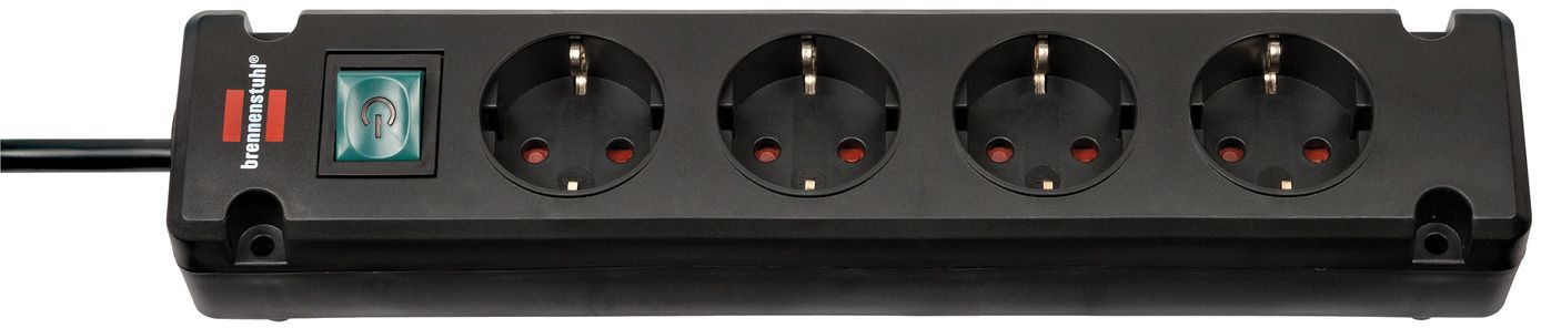 Base múltiple Bremounta negra apta para montaje fijo (4 tomas)