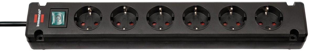 Base múltiple Bremounta negra apta para montaje fijo (6 tomas)