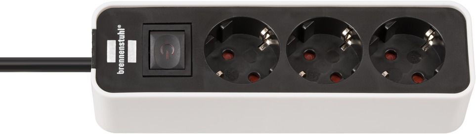 Base múltiple Ecolor blanca/ negra con diseño compacto (3 tomas)