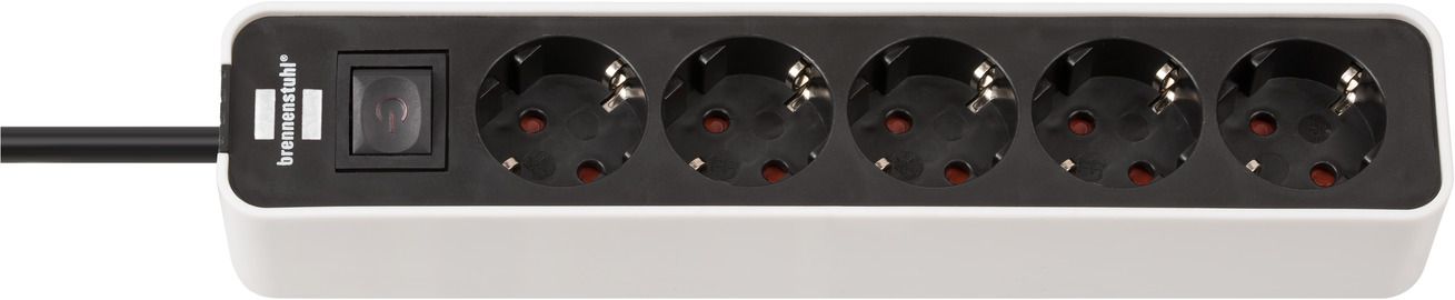 Base múltiple Ecolor blanca/ negra con diseño compacto (5 tomas)