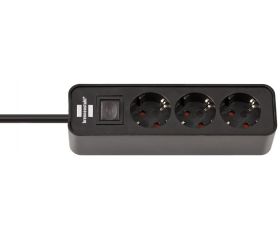 Base múltiple Ecolor negra con diseño compacto (3 tomas)