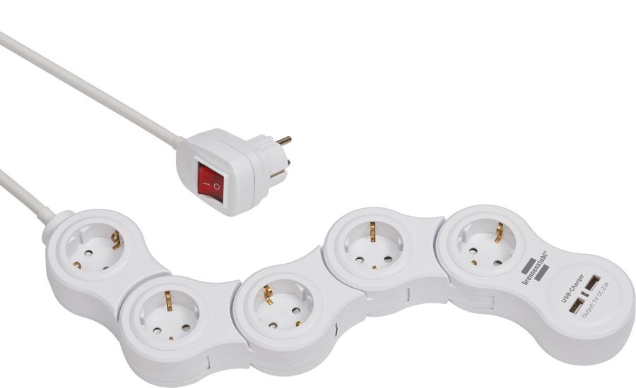 Base múltiple maniobrable Vario-Power con puertos USB