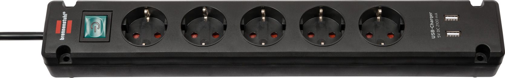 Base múltiple Bremounta con puertos USB apta para montaje fijo (color negro)