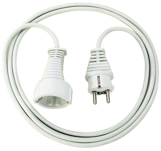 Alargador eléctrico IP20 H05VV-F3G1,5 de 2 m (Blanco)