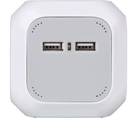 Ladrón múltiple en forma de cubo ALEA-Power con 2 puertos USB