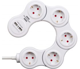 Base de tomas múltiples maniobrable Vario Power con puertos USB