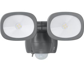 Foco LED de pared doble a batería LUFOS con detector de movimiento y protección IP44