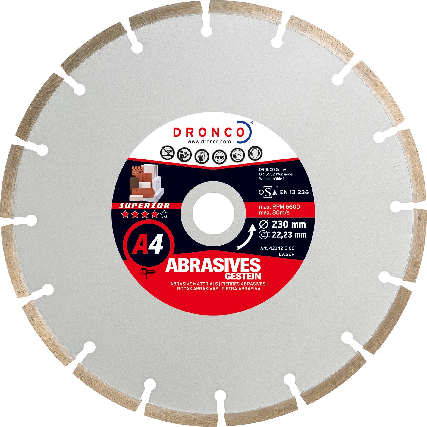 Disco de diamante Superior A4 materiales abrasivos (Antes LT76) Ø 115 mm