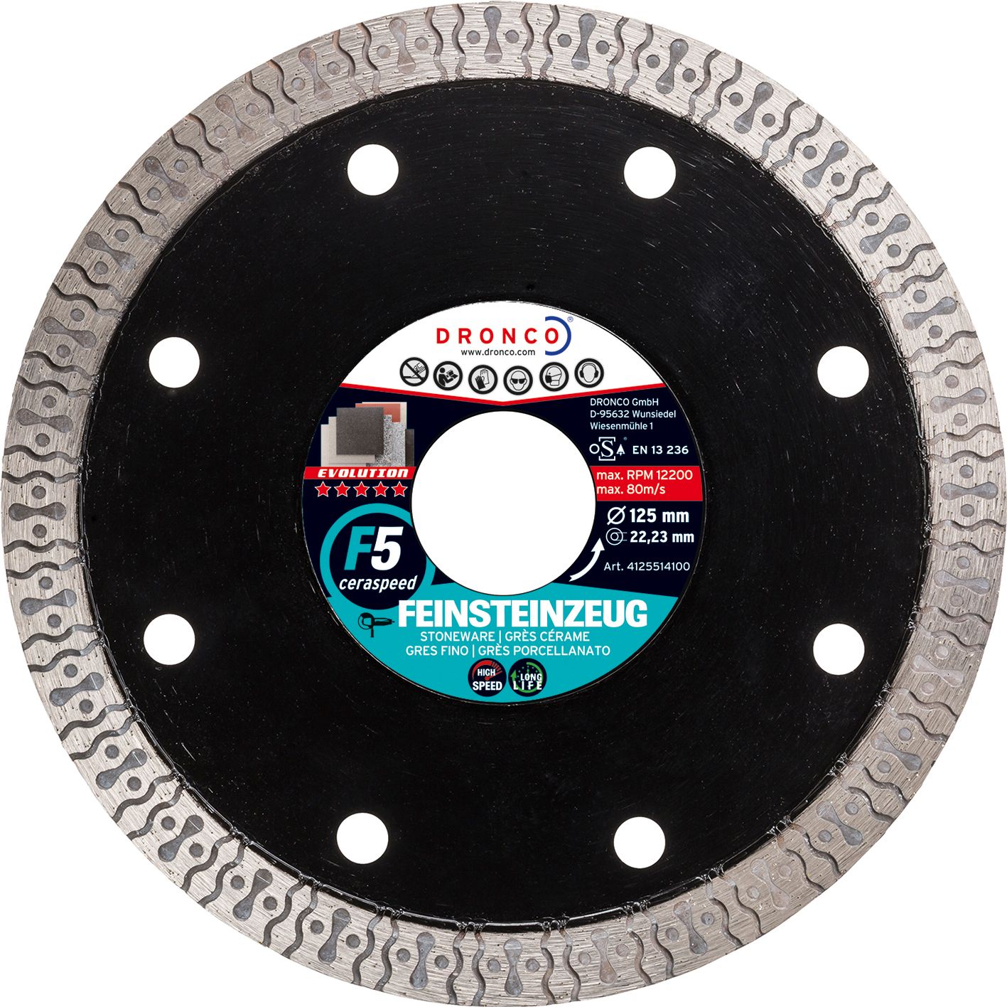 Disco de diamante Evolution F5 Ceraspeed-Gres (Antes GRFC) Ø 115 mm