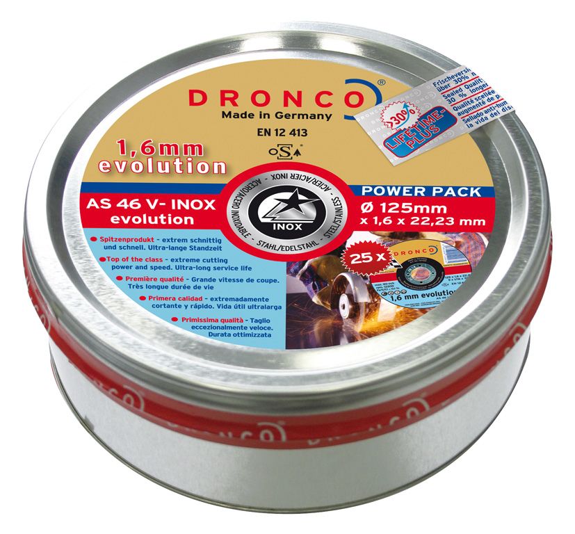 Lata sellada de 10 discos de corte metal 115 x 1,0 mm AS 60 V Evolution Lifetime Plus