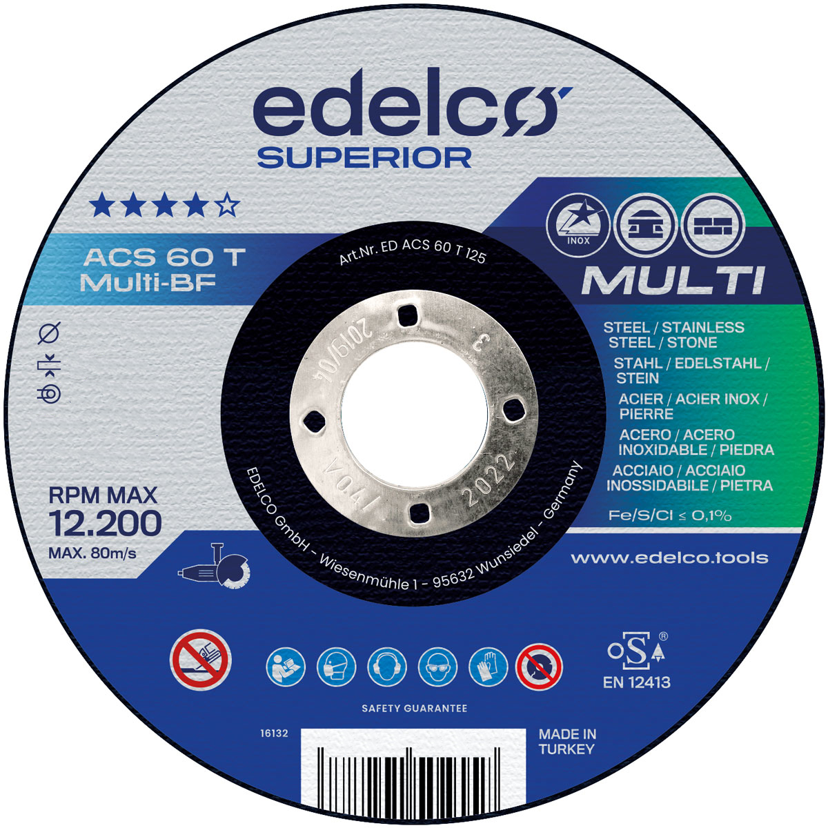 Disco de corte metal ACS 60 T MULTI (115 mm)