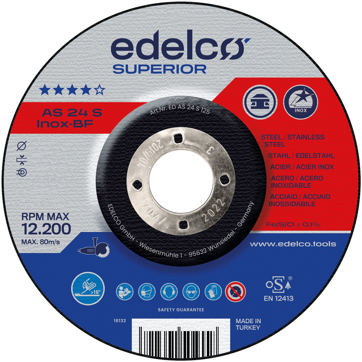 Disco de desbaste AS 24 S INOX (115 mm)