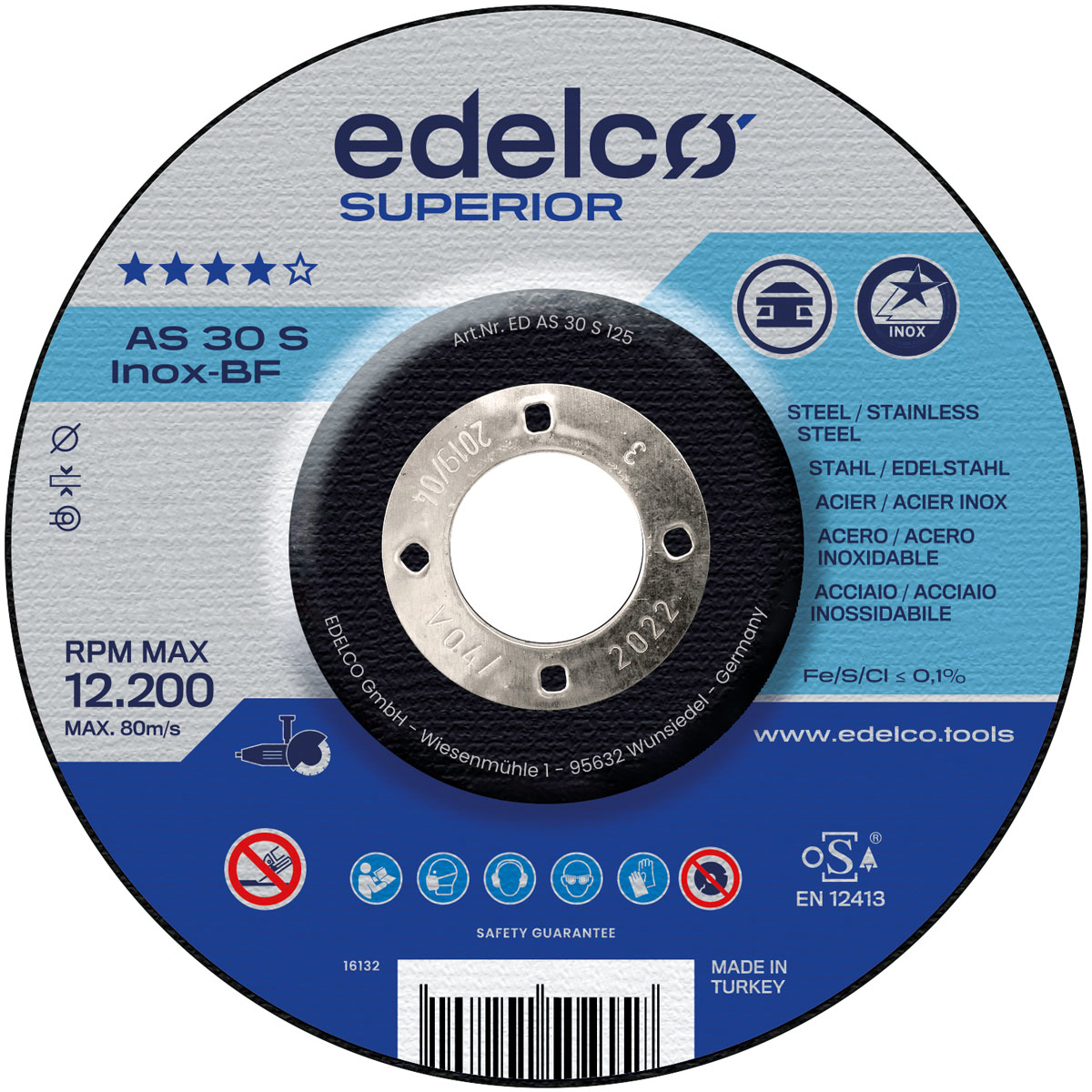 Disco de corte metal AS 30 S INOX (115 mm)