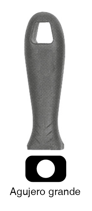 Mango de lima de plástico negro grande con agujero de 8 mm