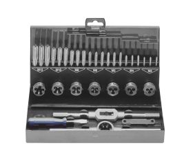 Juego machos manuales y terrajas redondas Serie 520/09 de 32 piezas