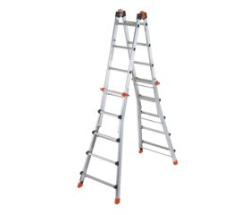 Escalera telescópica multiposición de aluminio PEPPina de 125 kg (5+5 peldaños)