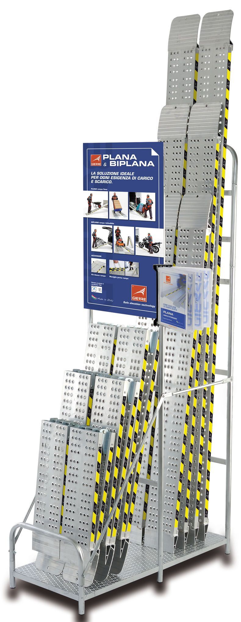 Expositor de 14 rampas de carga de aluminio