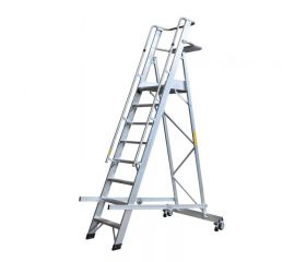 Escalera de aluminio con plataforma Eterna (8 peldaños)