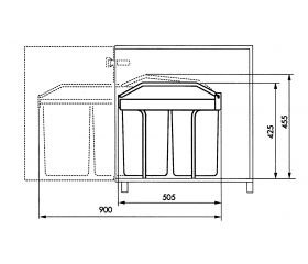 Cubo de reciclaje integrable Multi-Box Duo L