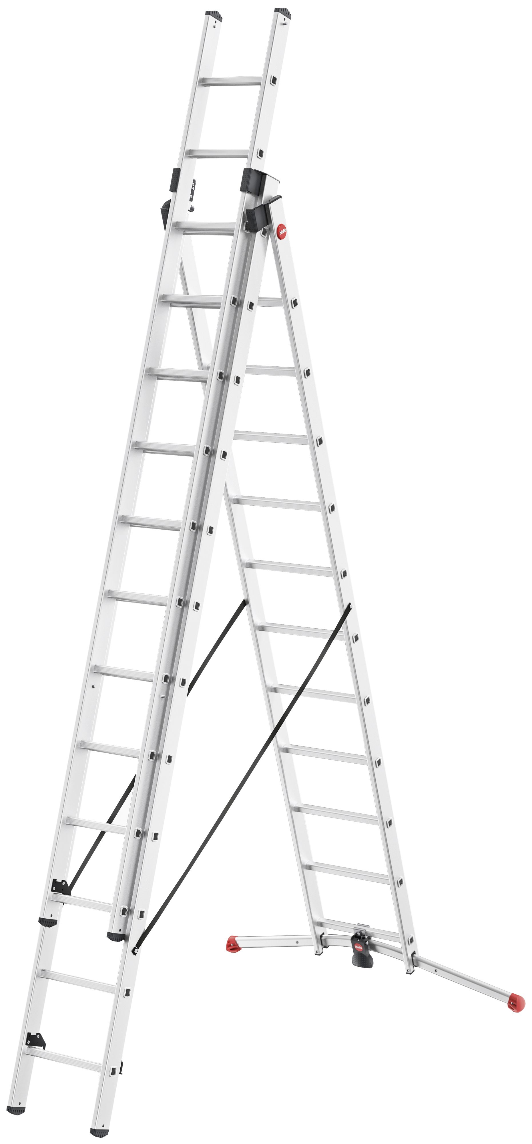 Escalera aluminio combinada 3 tramos con estabilizador curvo ProfiLOT Combi (3x12 peldaños)