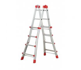 Escalera aluminio telescópica multiposición ProfiStep Multi con estabilizador (4+4 peldaños)
