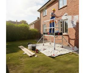 Andamio EN1004 modular de aluminio Expert Pro con ruedas telescópicas