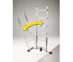 Escalera combinada de 3 tramos con estabilizador curvo ProfiLOT