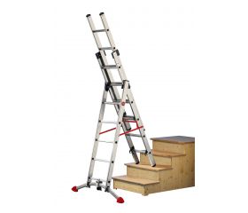 Escalera combinada de 3 tramos con estabilizador curvo ProfiLOT